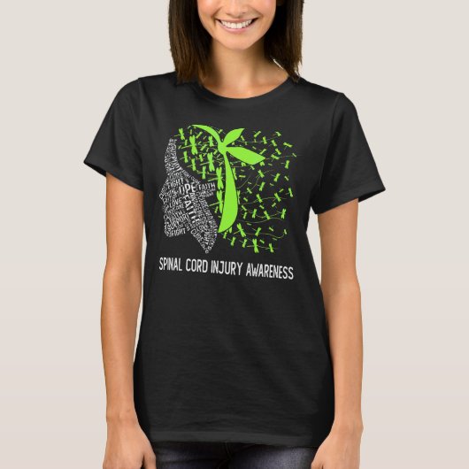 We Draag Lime Green voor spinale kabelschaderaars T-shirt (Voorkant)
