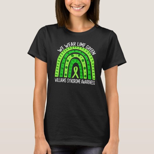 We Draag Lime Green voor Williams Syndrome Awarene T-shirt (Voorkant)