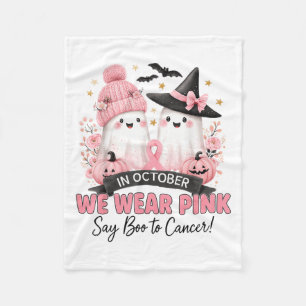We Draag NK Say Boo to Cancer Breast Cancer Ghost  Fleece Deken