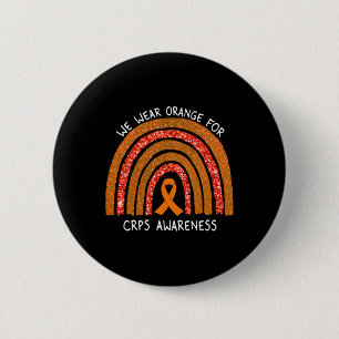We Draag Oranje lint voor CRPS Awareness Rainbow Ronde Button 5,7 Cm