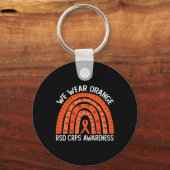 We Draag Oranje regenboog voor RSD CRPS-bewustzijn Sleutelhanger (Voorkant)