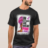 We Draag Paars en roze in oktober zwart op Wom T-shirt (Voorkant)