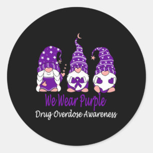 We Draag Paars voor geneesmiddelenoverdosering Ronde Sticker