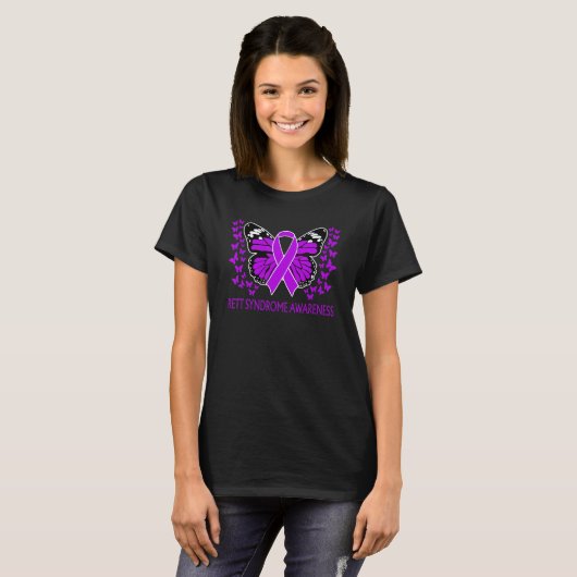 We Draag Paars voor Rett Syndrome Bewustheid Butte T-shirt (Voorkant volledig)