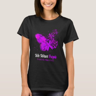 We Draag Paarse anorexia Awareness Butterfly T-shirt