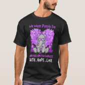 We Draag Paarse Chiari Malformation Awareness Mess T-shirt (Voorkant)