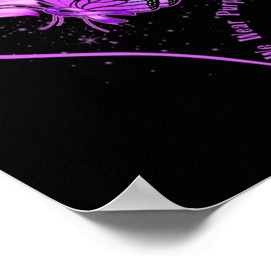 We Draag Paarse Lint Zonnebloem Overdosis Awarenes Poster (Hoek)