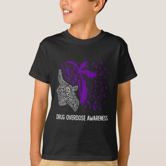 We Draag Paarse voor geneesmiddeloverdoseringsbewu T-shirt (Voorkant)