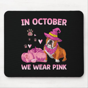 We Draag Pink English Bulldog Borstkanker Awarene Muismat