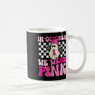 We Draag Pink Funny Ghost Halloween borstkanker Koffiemok