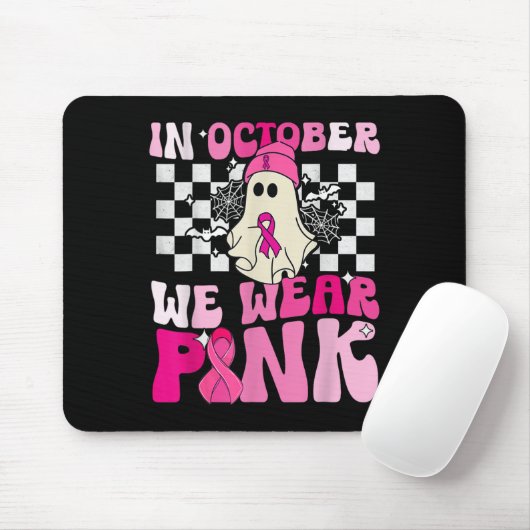 We Draag Pink Funny Ghost Halloween borstkanker Muismat (Met muis)