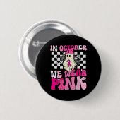 We Draag Pink Funny Ghost Halloween borstkanker Ronde Button 5,7 Cm (Voorkant /achterkant)