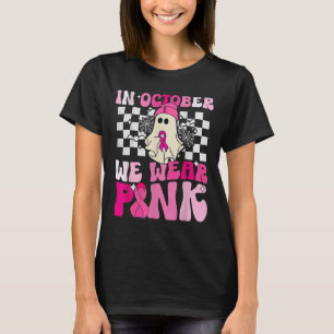 We Draag Pink Funny Ghost Halloween borstkanker T-shirt