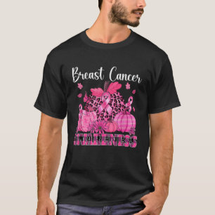 We Draag Pink Ribbon Leopard Pumpkin borstkanker T-shirt