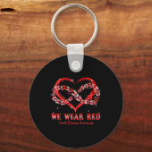 We Draag Red Butterfly Heart Disease Awarenes Sleutelhanger (Voorkant)