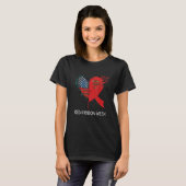 We Draag Red voor Red Ribbon Weest Awareness Ameri T-shirt (Voorkant volledig)