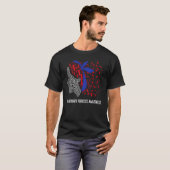 We Draag rood en blauw voor pulmonale fibrosesoort T-shirt (Voorkant volledig)