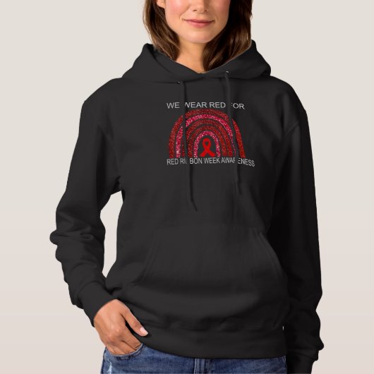 We Draag rood voor de rode lintweek Hoodie (Voorkant)