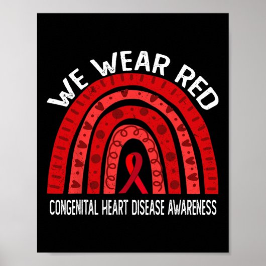 We Draag rood voor het bewustzijn van congenitale  Poster (Voorkant)