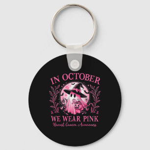 We Draag Roze Borstkanker Bewustzijn Halloween Gho Sleutelhanger