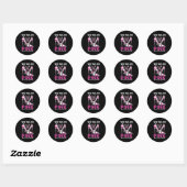 We Draag roze borstkankerbewustwording Ronde Sticker (Vel)