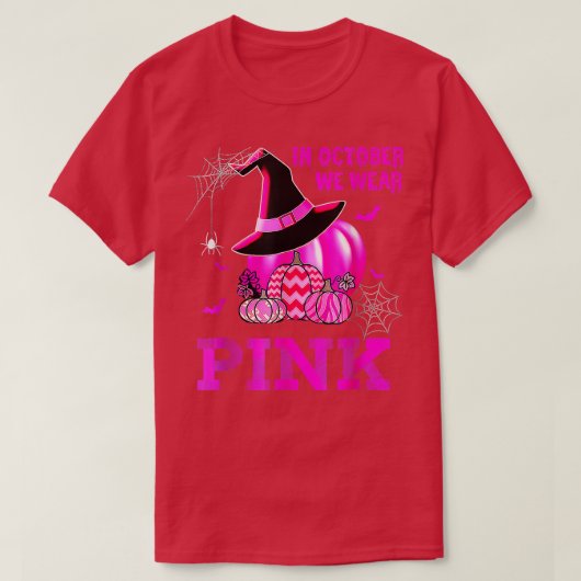 We Draag roze borstkankerzaal in oktober T-shirt (Design voorkant)