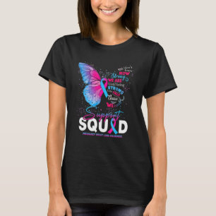 We Draag roze en blauwe vlinder voor het ondersteu T-shirt