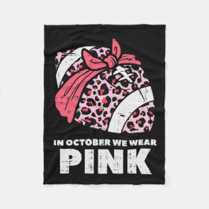 We Draag roze Football borstkanker bewustzijn vrou Fleece Deken