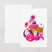 We Draag roze geesten en pompoenen voor borstkanke Bedankkaart (Voorkant / Achterkant)