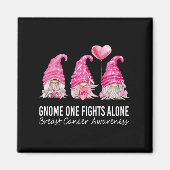 We Draag roze gnoom gnomen Breast Cancer Bewusthei Magneet (Voorkant)