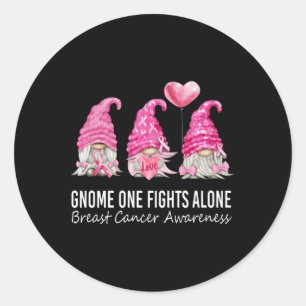 We Draag roze gnoom gnomen Breast Cancer Bewusthei Ronde Sticker