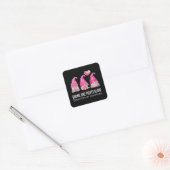 We Draag roze gnoom gnomen Breast Cancer Bewusthei Vierkante Sticker (Envelop)
