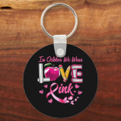 We Draag roze leraar borstkanker Sleutelhanger (Voorkant)