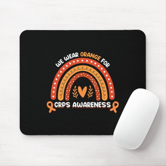 We Draag Sinaasappel voor CRPS Awareness Maand Sin Muismat (Met muis)