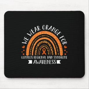 We Draag Sinaasappel voor CRPS Awareness Rainbow G Muismat