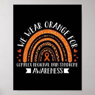 We Draag Sinaasappel voor CRPS Awareness Rainbow G Poster