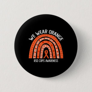 We Draag Sinaasappel voor RSD CRPS Awareness Ronde Button 5,7 Cm