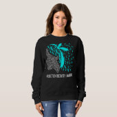 We Draag Turquoise voor bewustmaking bij het terug Trui (Voorkant volledig)