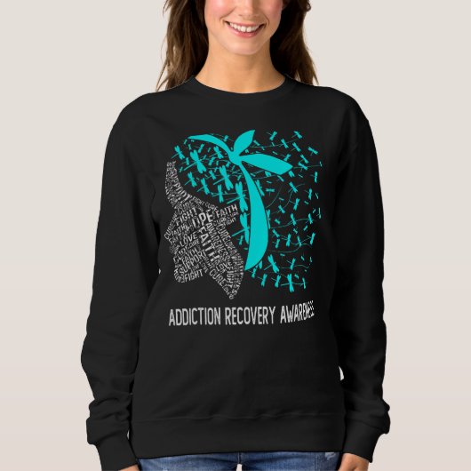 We Draag Turquoise voor bewustmaking bij het terug Trui (Voorkant)