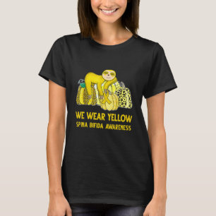 We Draag Yellow Spina Bifida Awareness Sleuf T-shirt