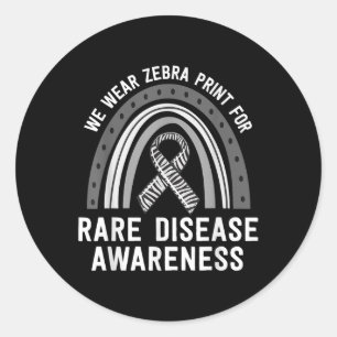 We Draag Zebra Print Rare Disease Awareness Eds Fa Ronde Sticker