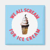 We draaien allemaal op Ice Cream Retro Hand-Drawn  Magneet (Voorkant)