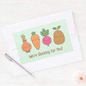 We draaien voor je roetgroenten. rechthoekige sticker (Envelop)