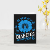 We dragen blauw in de Diabetes Bewustzijnsmaand  Kaart (Gele Bloem)