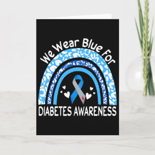 We dragen blauw voor diabetes bewustzijn regenboog kaart