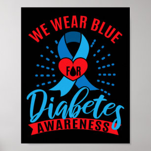 We dragen blauw voor diabetesbewustzijn poster