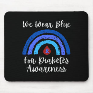 We dragen blauw voor type één diabetesbewustzijnsm muismat