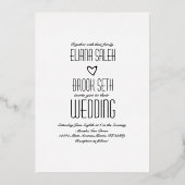 We dragen de hand op een gouden bruiloft. folie uitnodiging (Achterkant)