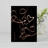 We dragen de hand op een gouden bruiloft. folie uitnodiging (Staand Voorkant)