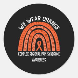 We dragen oranje voor Complex Regionaal Pijnsyndro Ronde Sticker